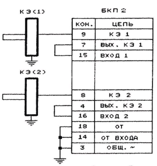 Схема 3 подключения блока БКП-2