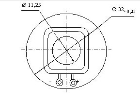 Схема габаритных размером фотодиода ФД-288-01